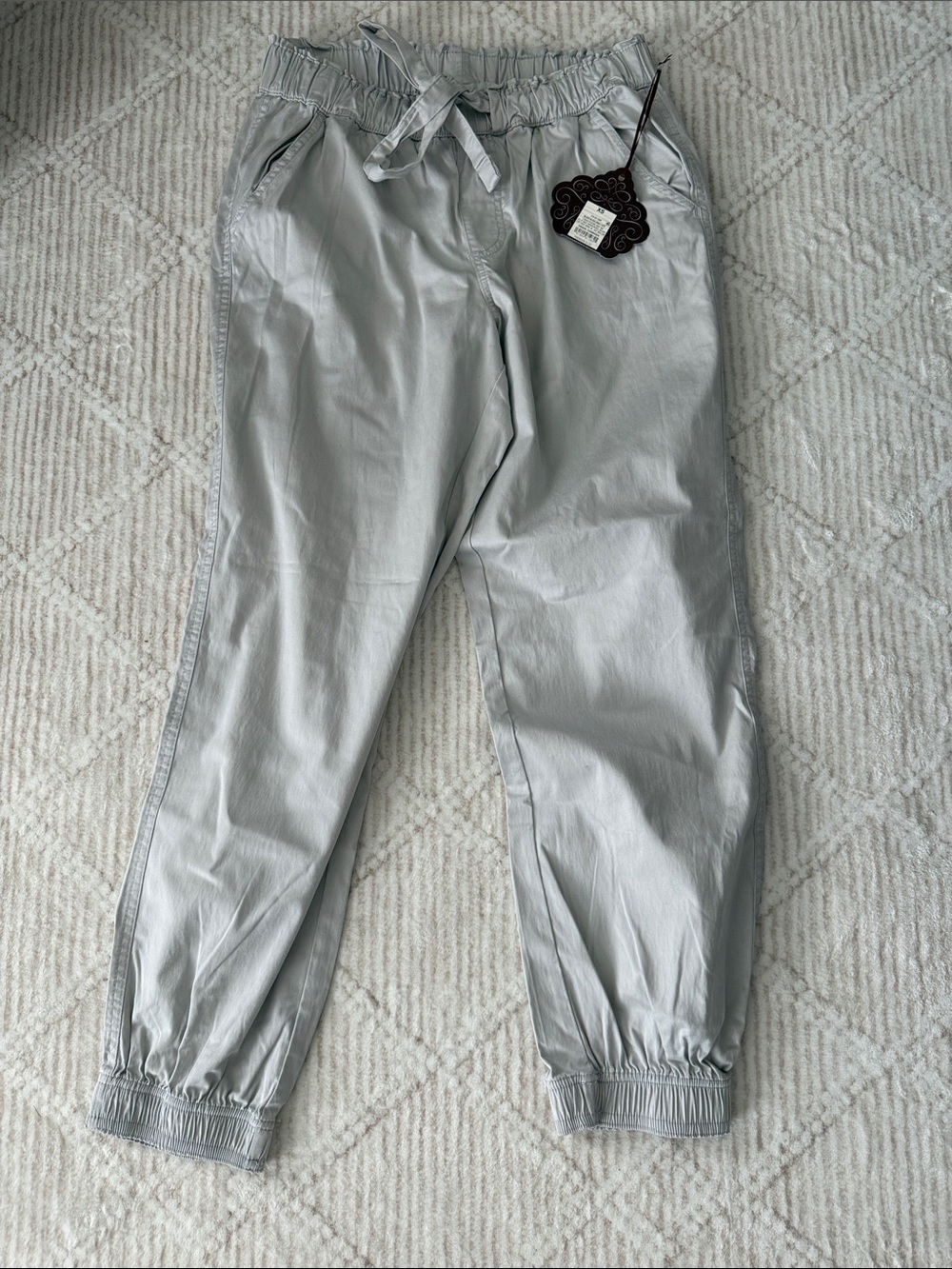 Knox Rose Metallic Silver Jogger Pants with Drawstring